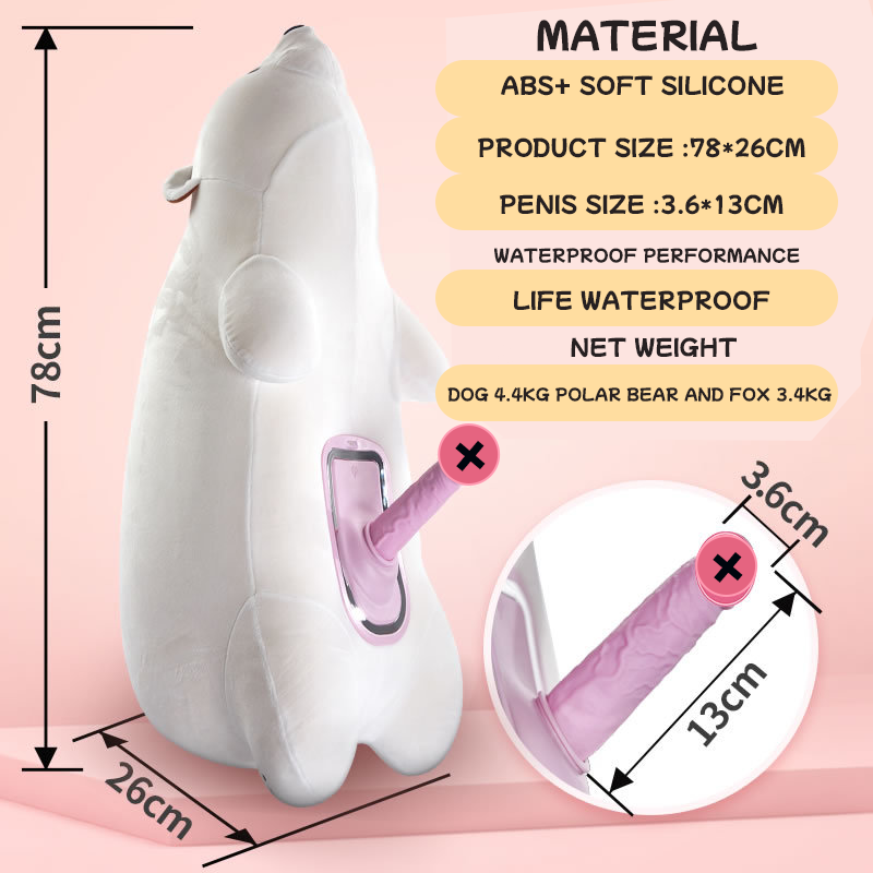 Pluche Beer Sex Machine Met Verwarmde Dildo