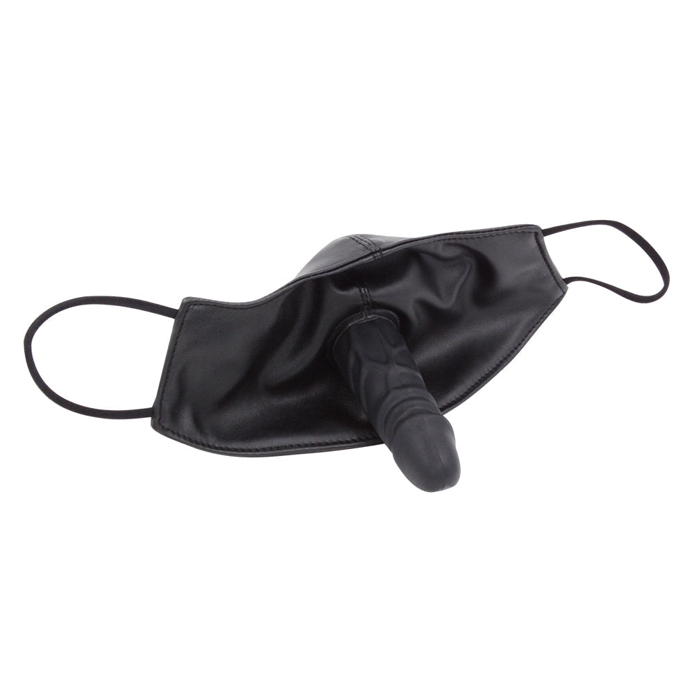 Zwart BDSM Masker Met Gagdildo En Riem