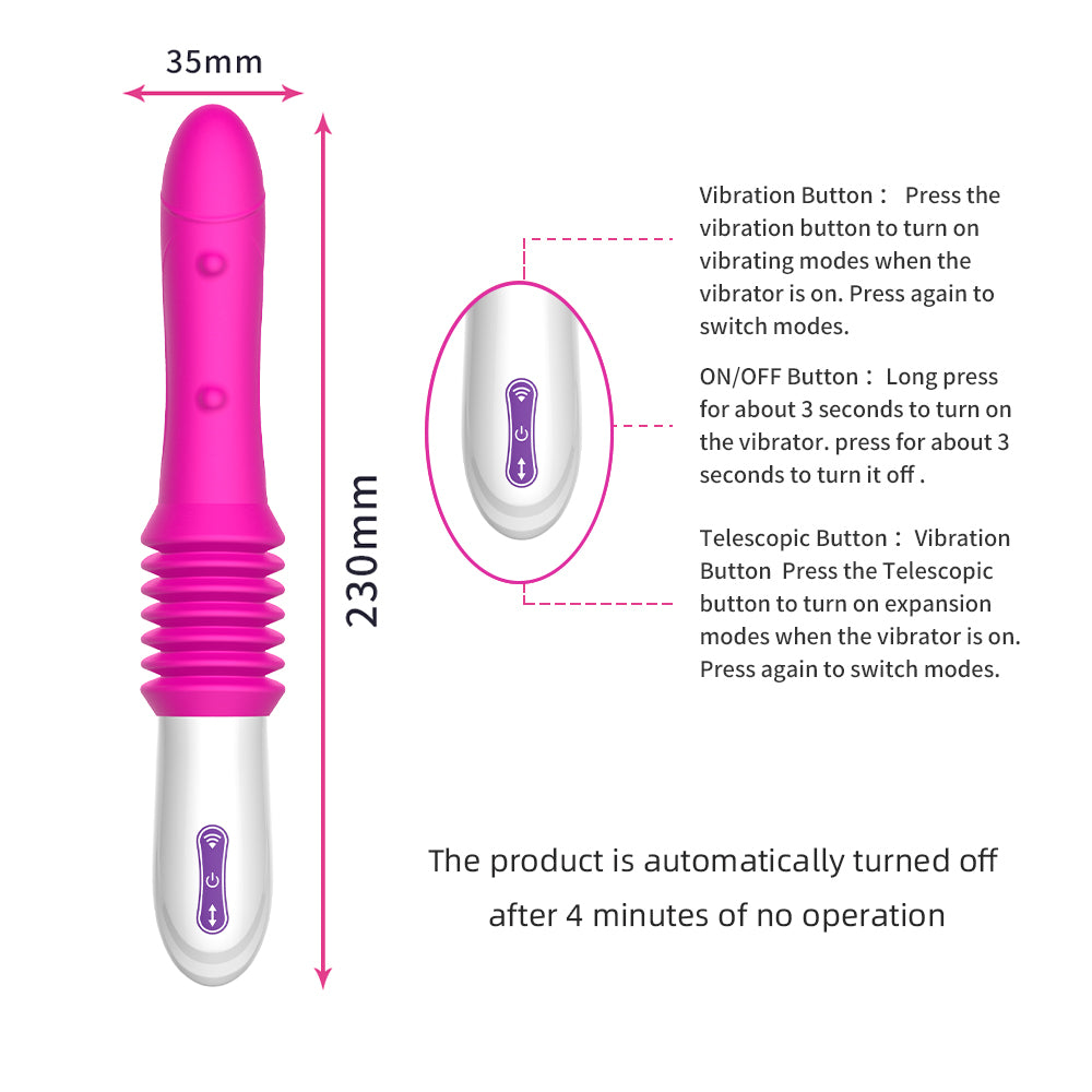Mini Pink Vibrator Thrusting Sex Machine