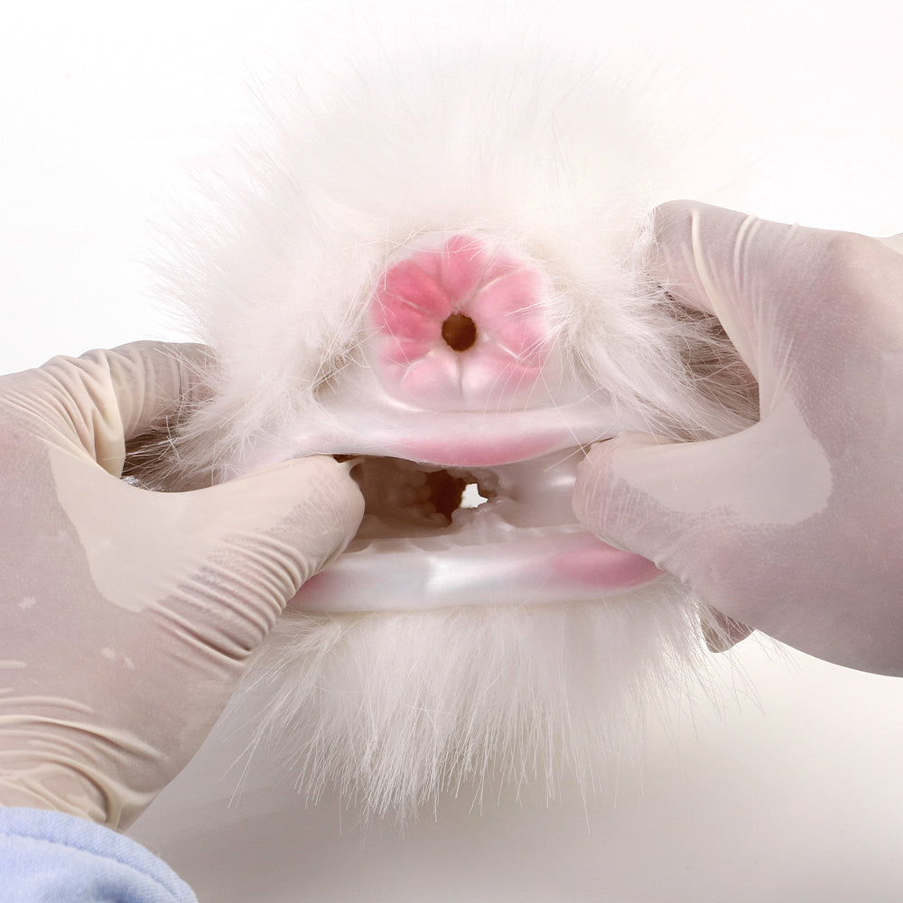 Witte Cavia Pocket Pussy Met Dubbele Ingang