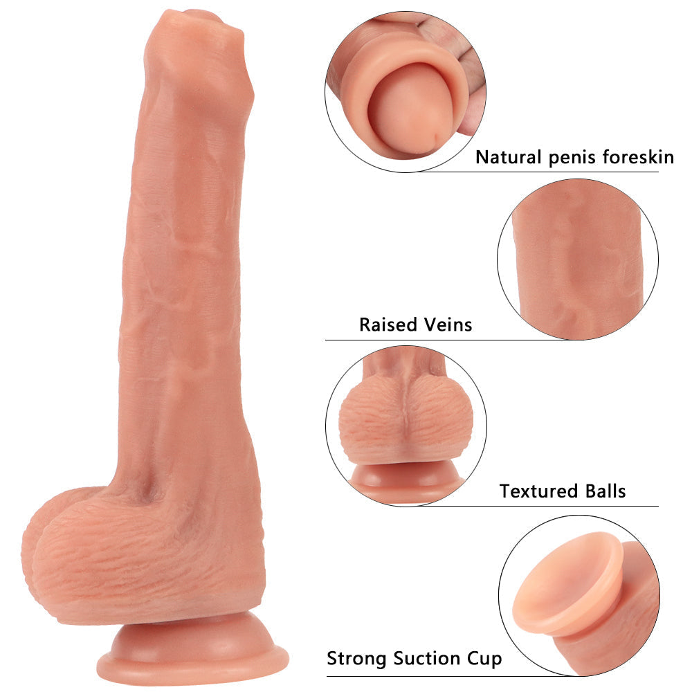 22 cm Realistic Huidskleur Dildo met Voorhuid
