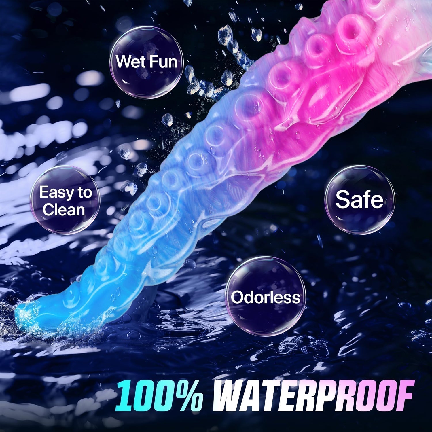 32cm Lange Kleurrijke Siliconen Tentakel Dildo