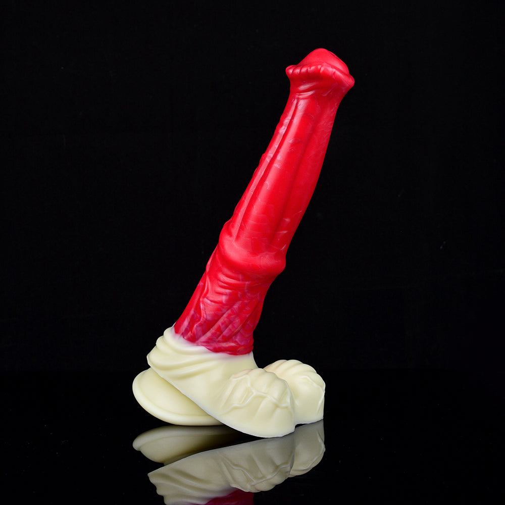 9 Inch Red Texture Fantasy Horse Dildo