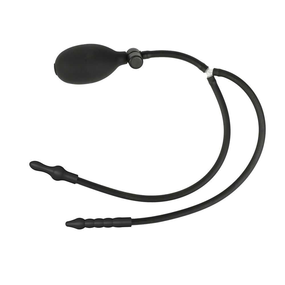 Black Dubbelzijdige Kralen Inflatable Anal Plug