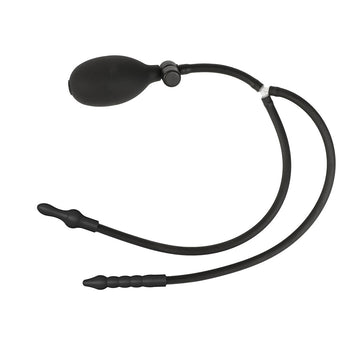 Black Dubbelzijdige Kralen Inflatable Anal Plug
