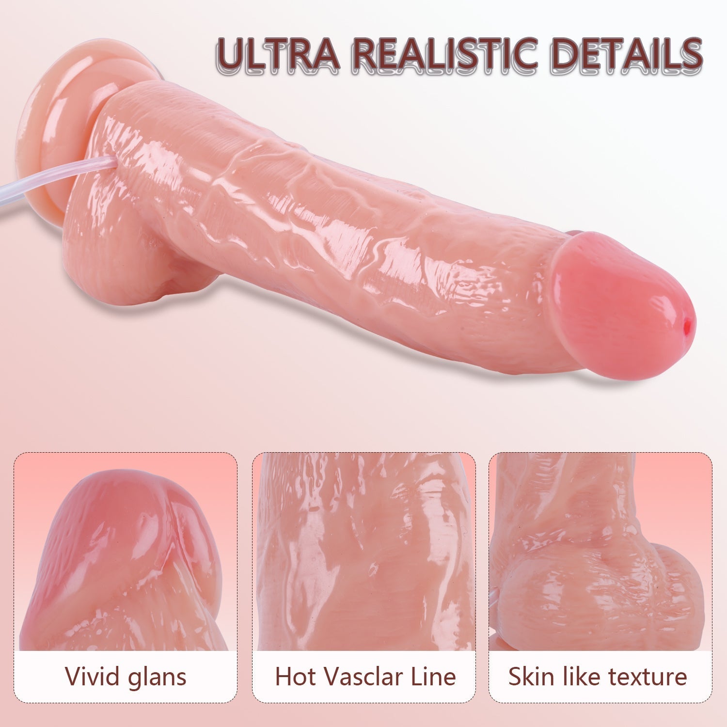 23 cm Ultrarealistische Zachte Ejaculerende Siliconen Dildo