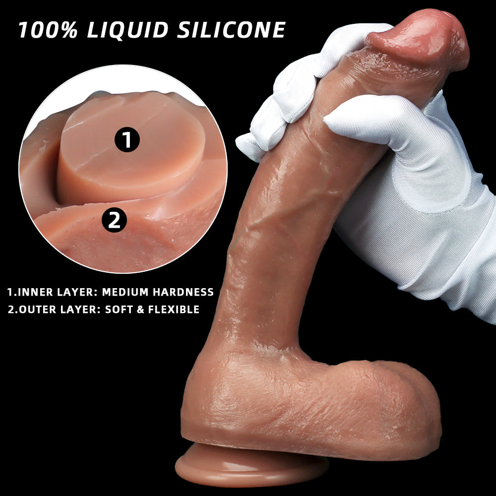 25.4cm Realistische Liquid Silicone Dildo Dual Density