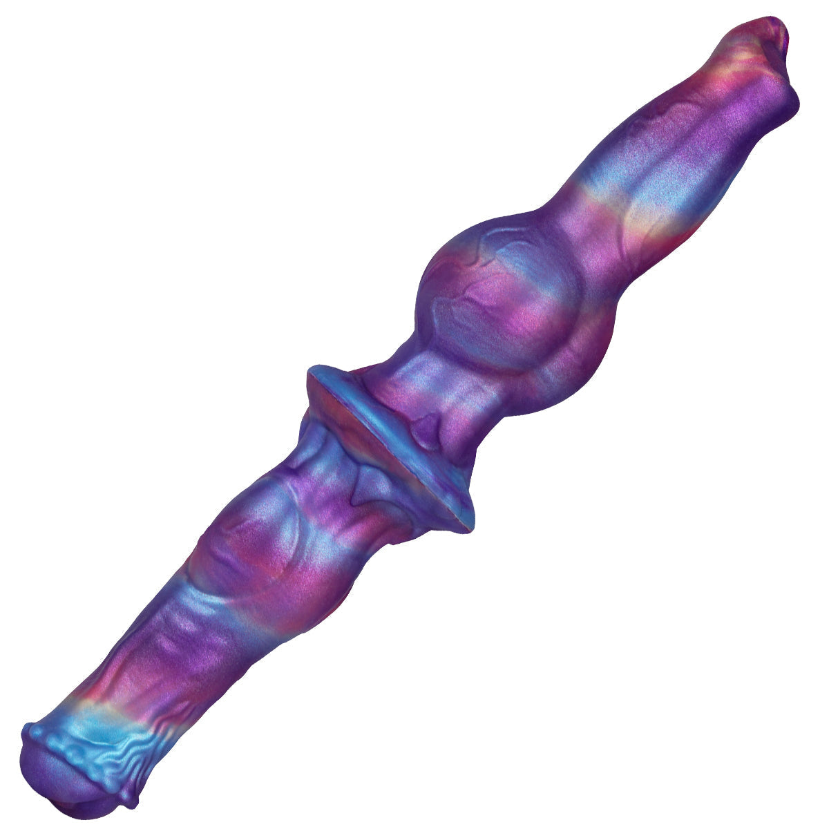 35 cm Kleurrijke Horse Knot Anal Doppeldildo