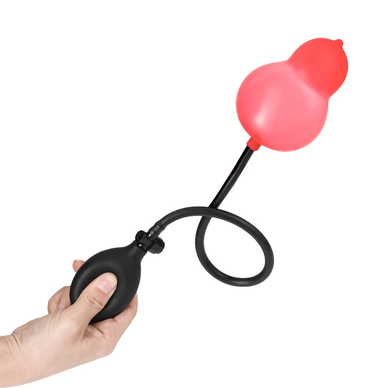 Small Rode Kalebas Opblaasbare Anal Plug