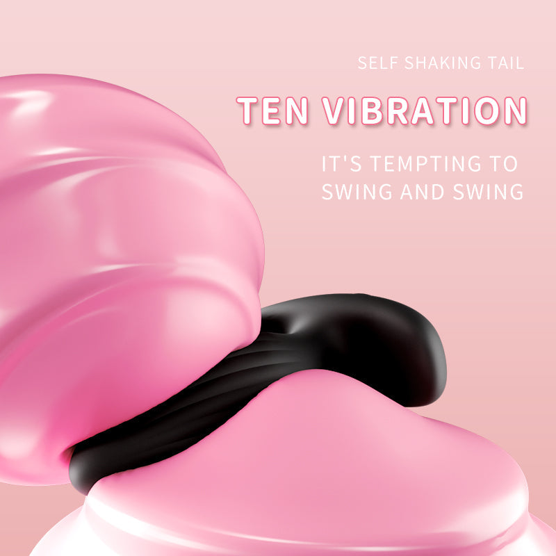 Geribbelde Fox Vibrating Buttplug Met Staart