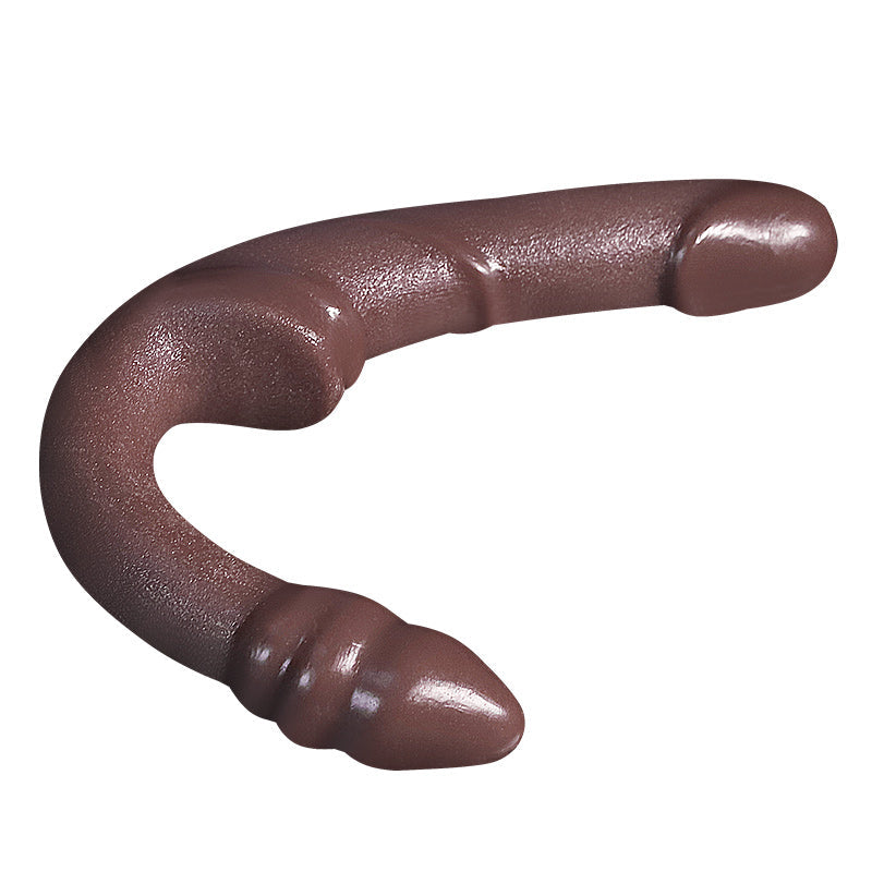12.5cm Bruine Dubbele Gebogen G-Spot Strapless Dildo