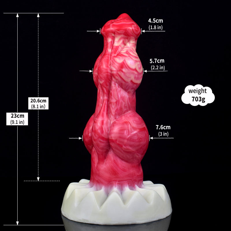 23 cm Double Knot Rood Dogdildo