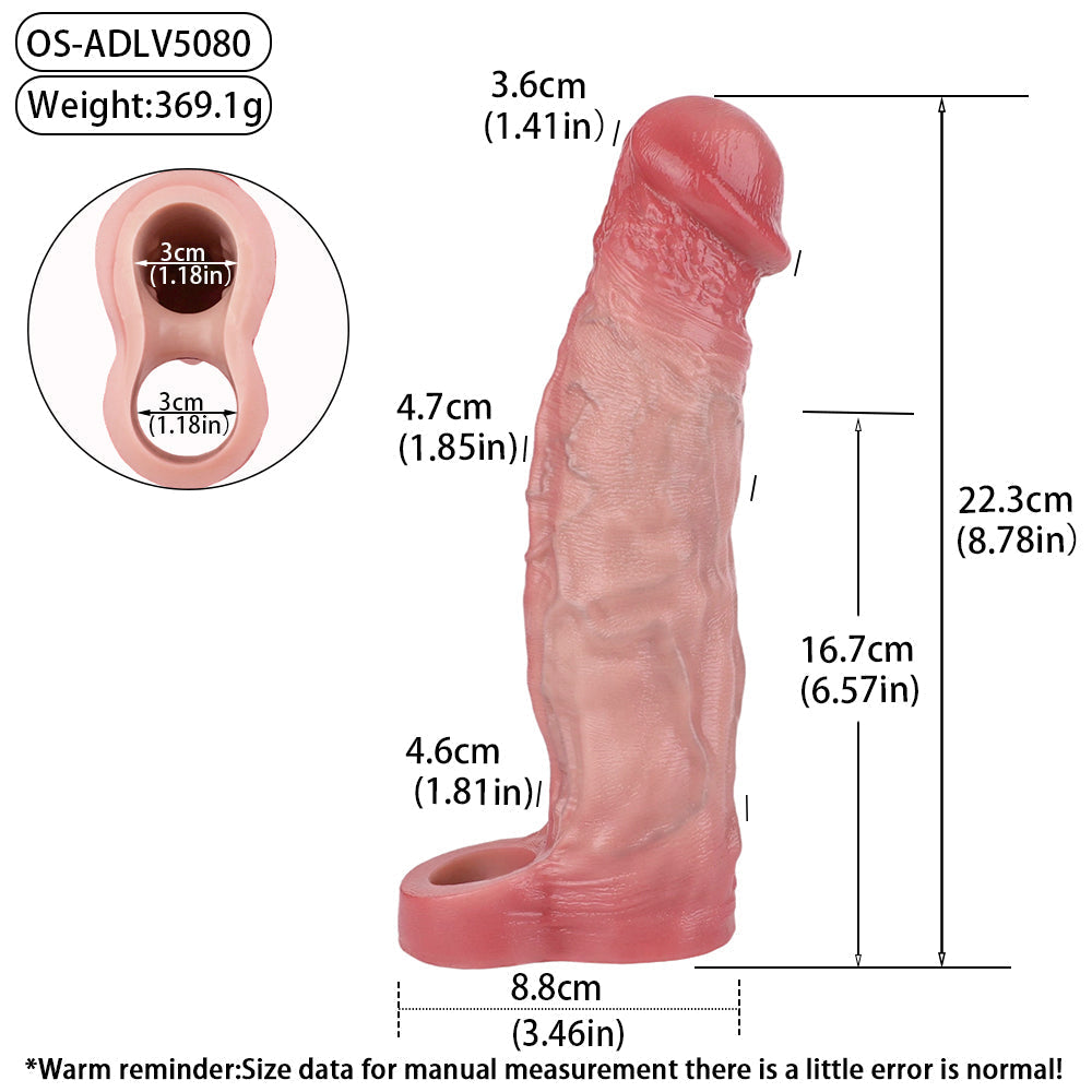 22.3 cm Kunstpenis Vibrerende Cock Sleeve