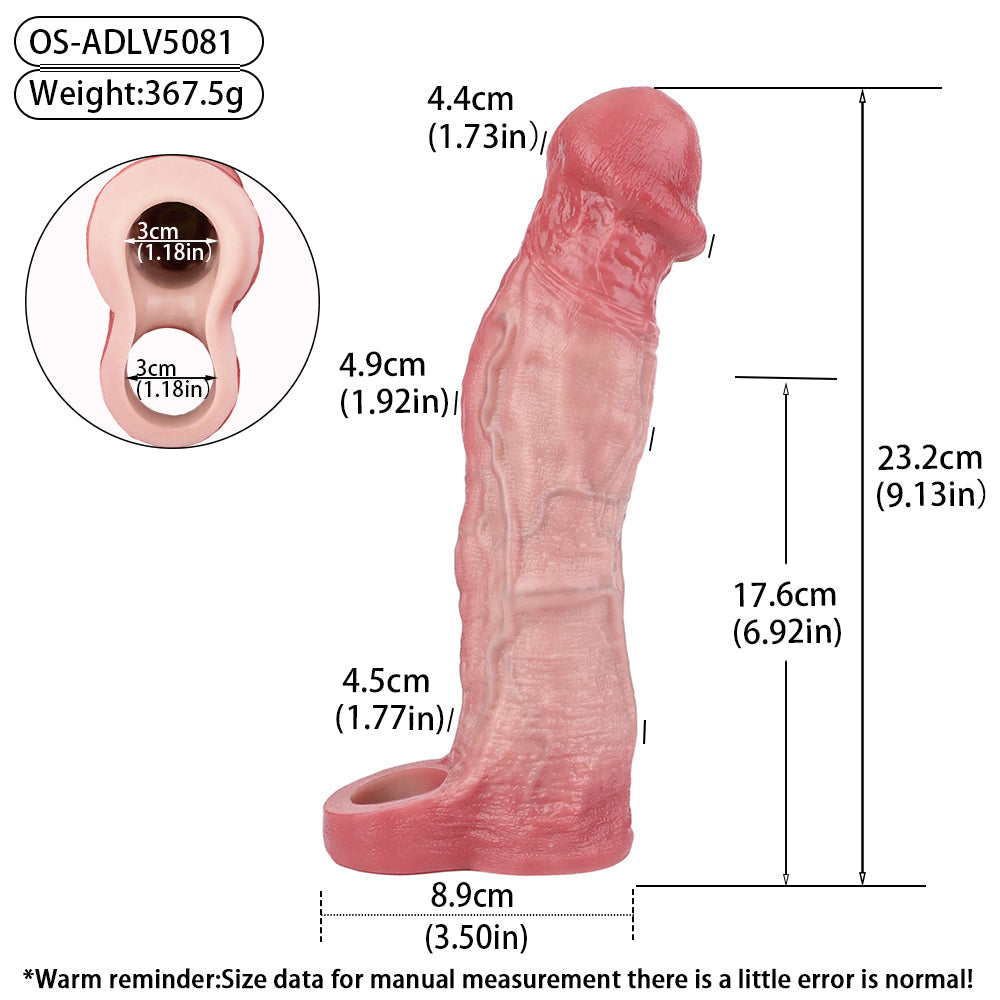 Grote Realistic Vibrerende Penissleeve met Afstandsbediening