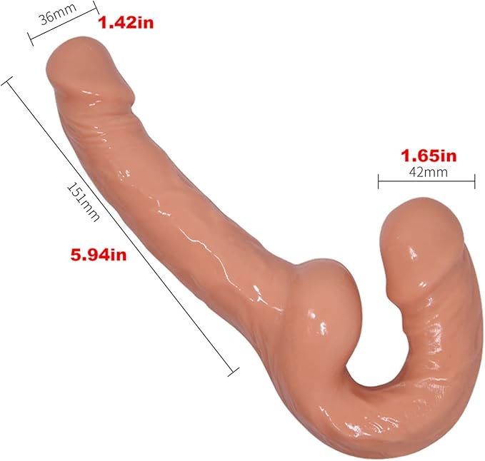 Realistische Dildo Strapless Strapon met Dubbele Uiteinden