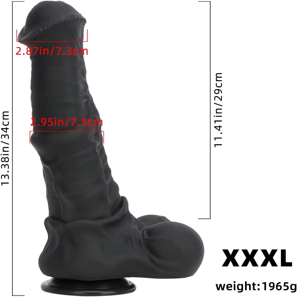Grote Black Horse Dildo XXL Formaat 34cm