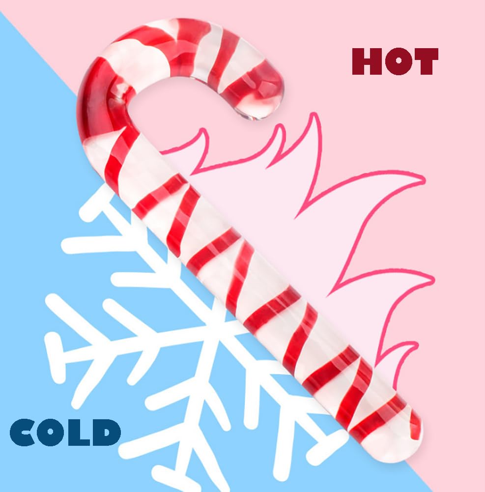Glazen Dildo Candy Cane Kerst Anaal