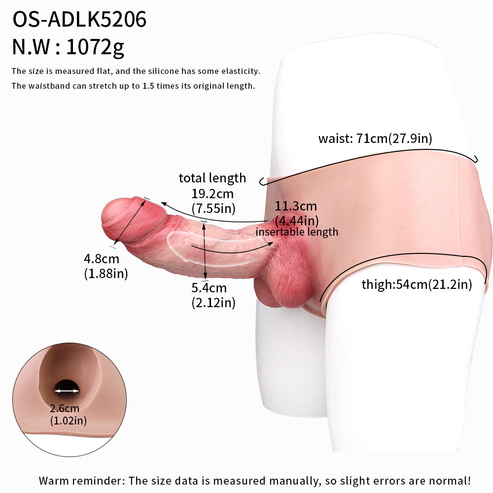 Realistische Dildopanties 18cm Met Onbesneden Penis