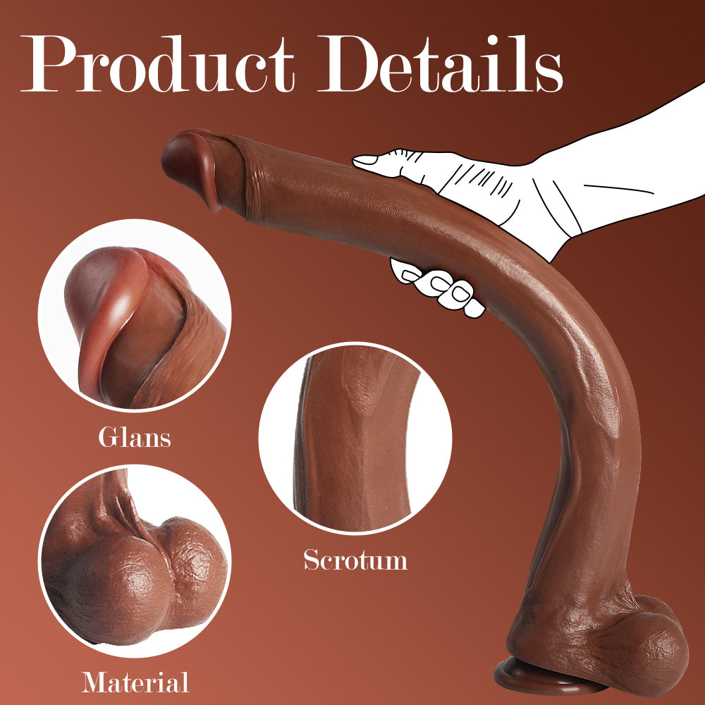 Bruine Massive Dildo 57 cm Extra Lang