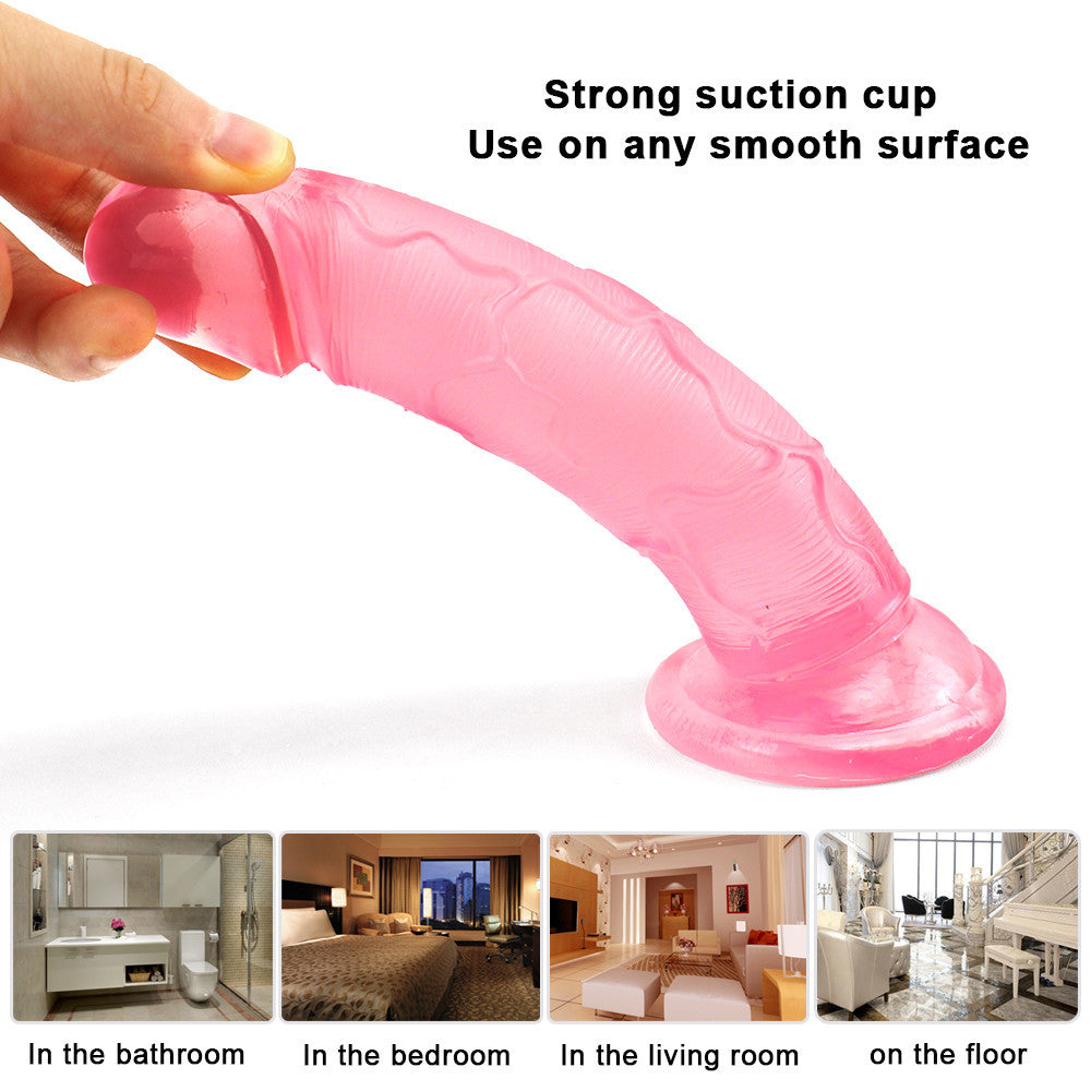 Roze Transparante Jelly Dildo van 15 cm