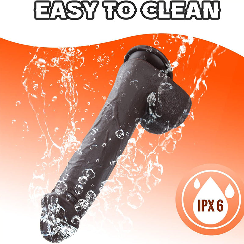 Black Vibrerende Stotende Dildo 23cm