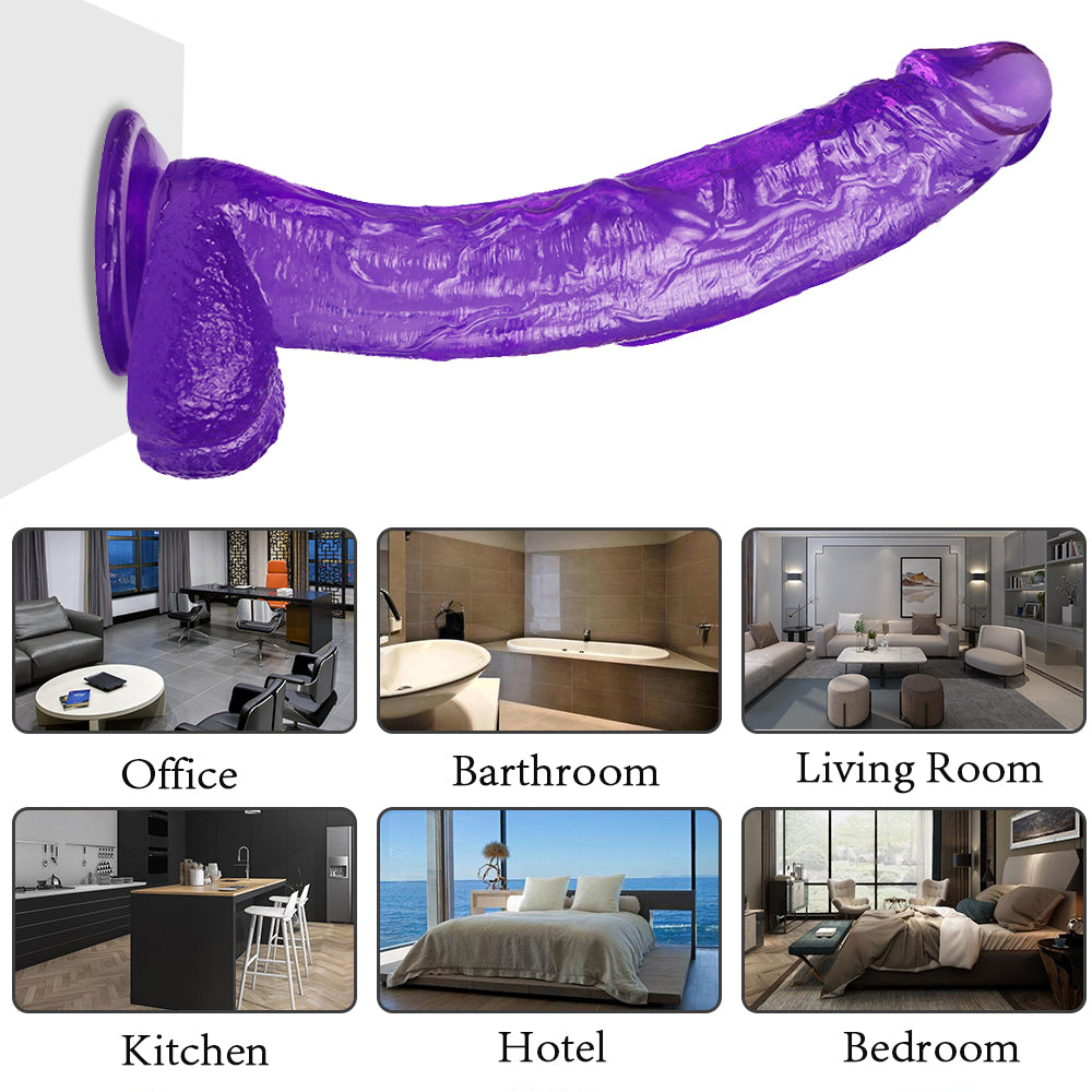 Grote Paarse Dildo 30cm Met Zuignap