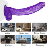 Afbeelding in Gallery-weergave laden, 12 inch kromme mond paarse jelly dildo