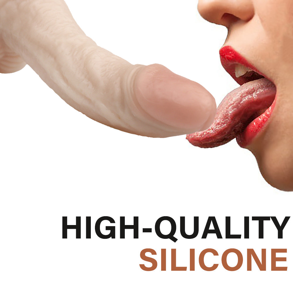Witte Getextureerde Small Dildo Met Realistische Kromme