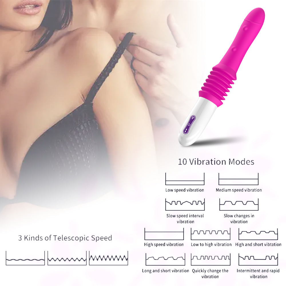 Mini Pink Vibrator Thrusting Sex Machine