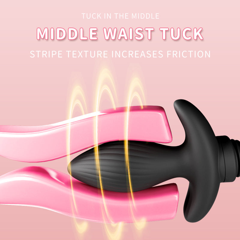 Geribbelde Fox Vibrating Buttplug Met Staart