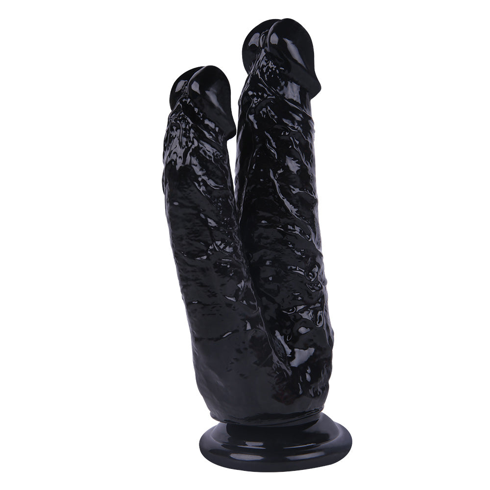 21cm Zwarte Grote Dubbele Penetratie Dildo