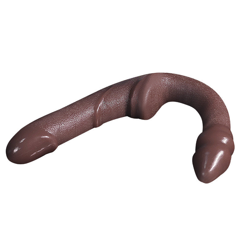 12.5cm Bruine Dubbele Gebogen G-Spot Strapless Dildo