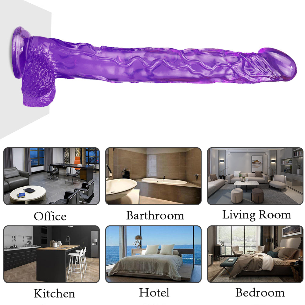 Paarse Extra Lange Jelly Dildo 42 cm