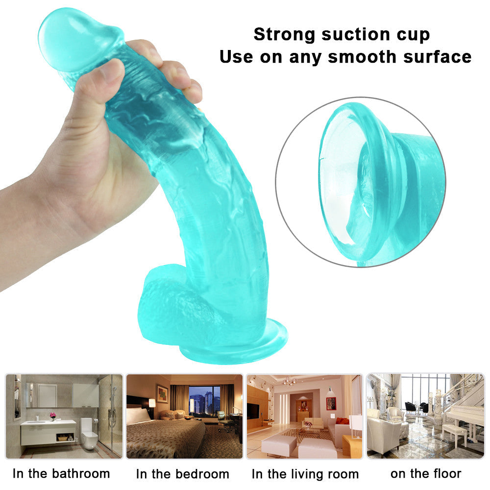 Groene Grote Dildo Met Transparante Jelly Uitstraling