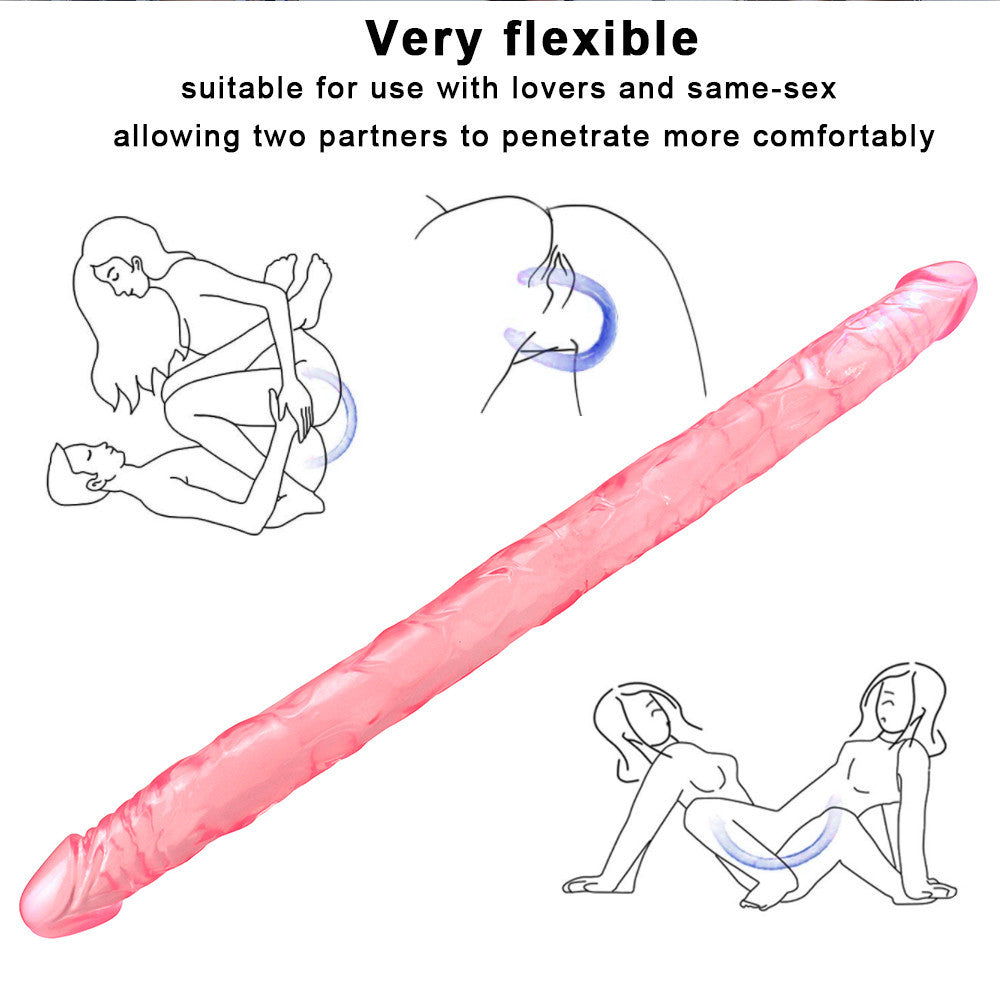 55cm Roze Lange Dubbele Dildo Siliconen Speeltje