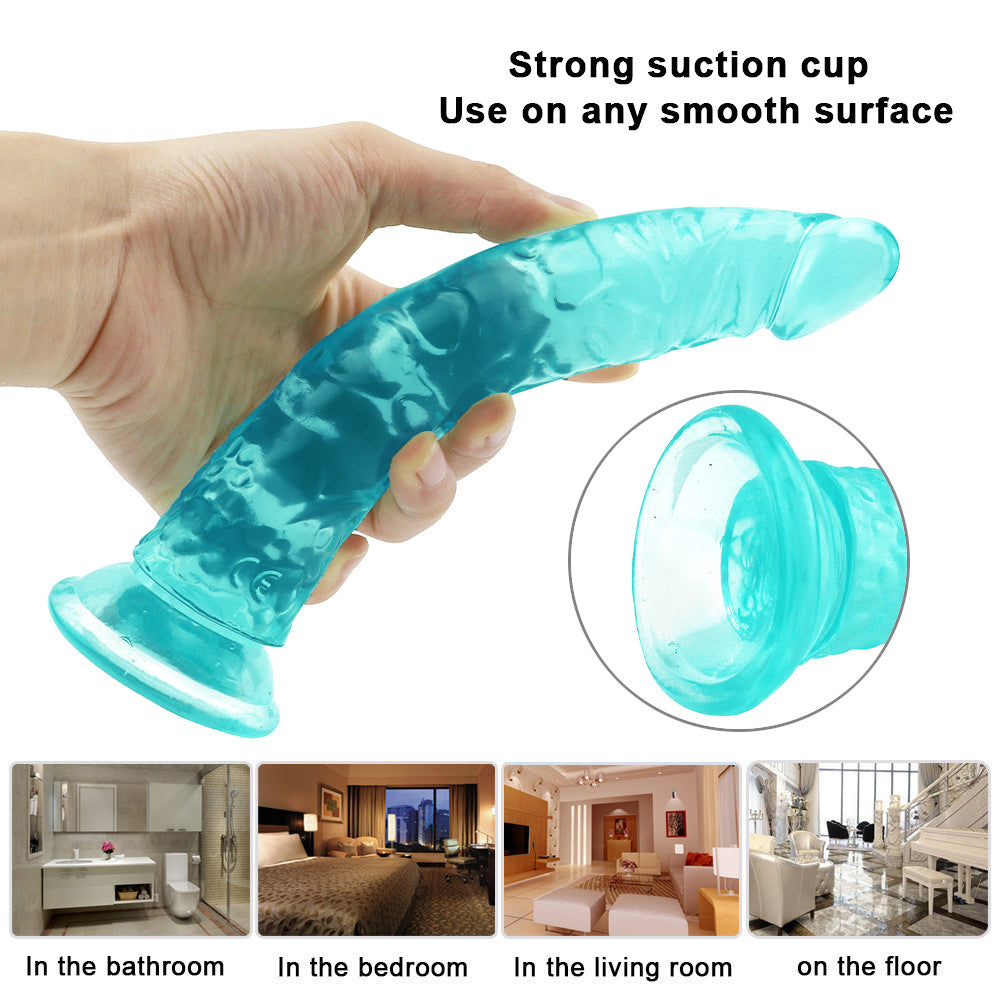 Groene Dildo Met Zuignap 21 cm Gebogen