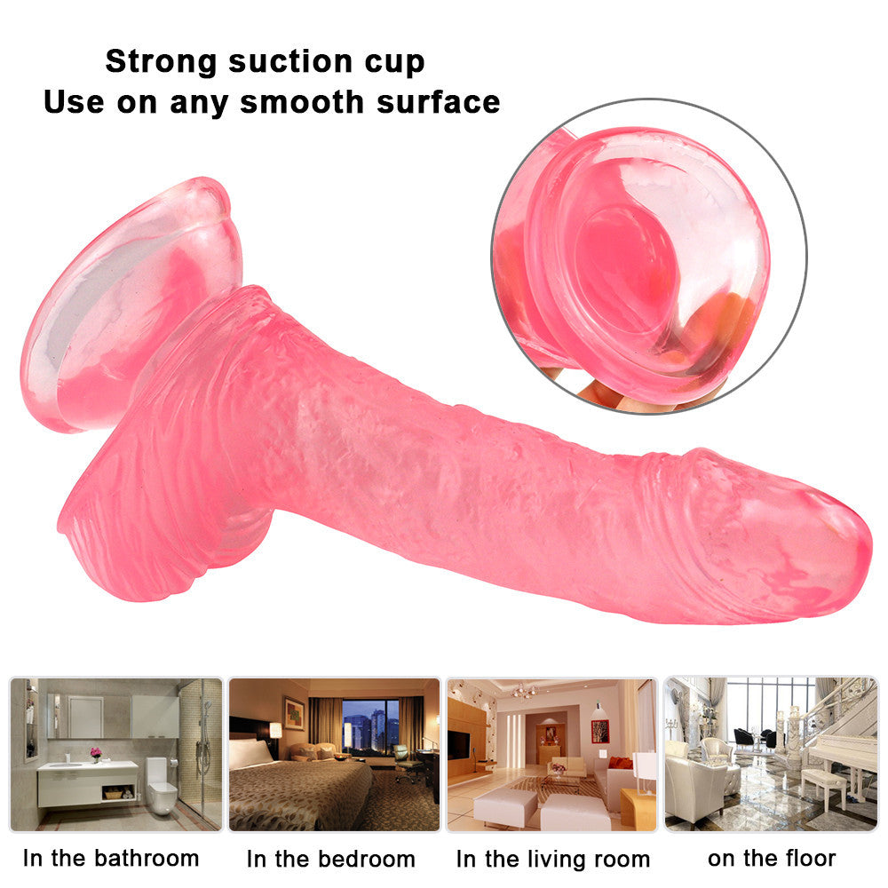 15.5cm Small Pink Jelly Dildo Voor Beginner