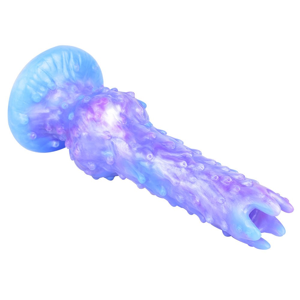 Blauwe Alien Ovipositor Dildo met Stekelige Knot