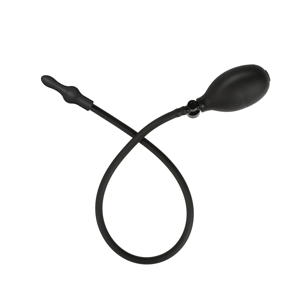 Black Dubbelzijdige Kralen Inflatable Anal Plug