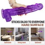 Charger l&#39;image dans la galerie, 12 inch grote paarse dildo met kop