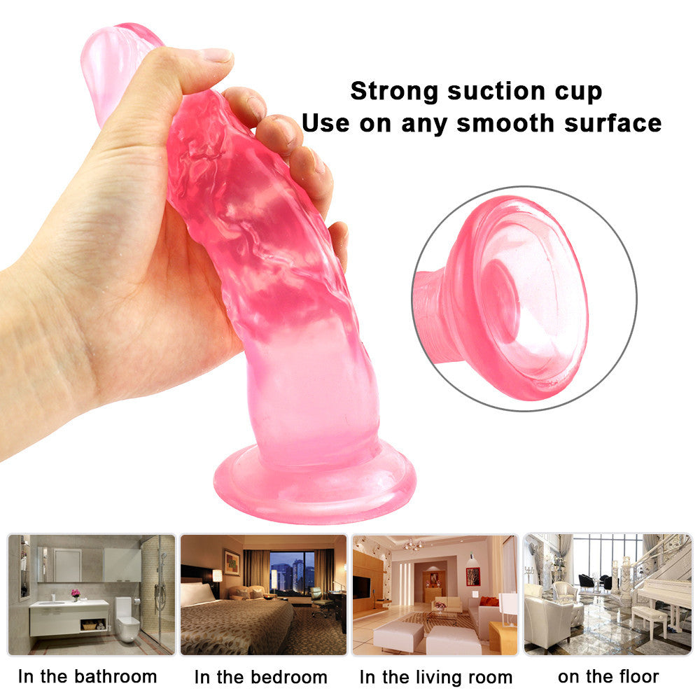 20 cm Rechte Jelly Realistic Pink Dildo