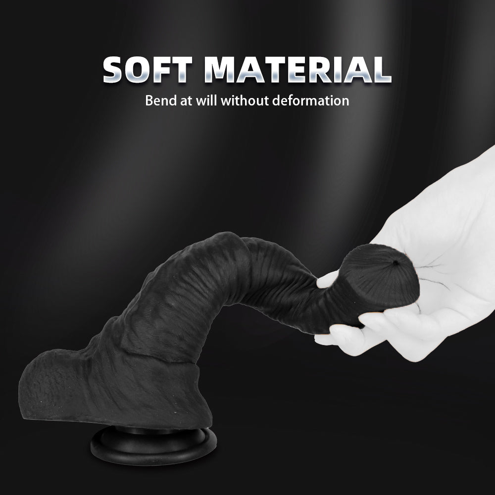 Black Fantsy Gebogen Getextureerd Horse Dildo