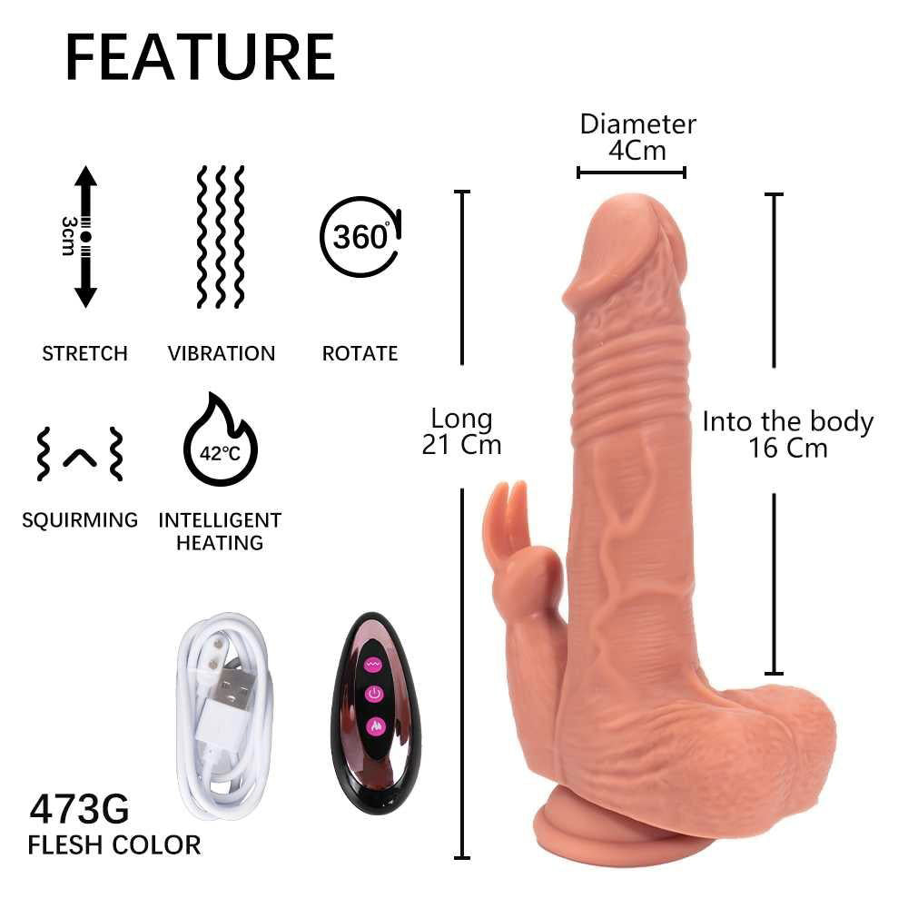 Vibrerende Stotende Tarzan Dildo 20cm Met Zuignap