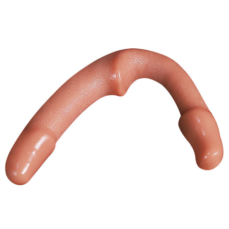 Bruine Siliconen Dubbele Lesbische Strapless Strapon