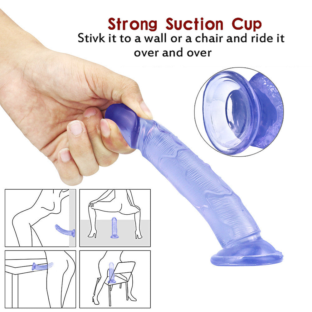 Blauwe Jelly Dildo Transparant Klein Realistisch
