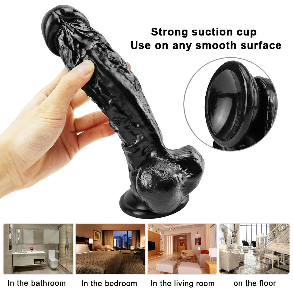 22.9 cm Zwarte Big Dildo Realistisch Silicone