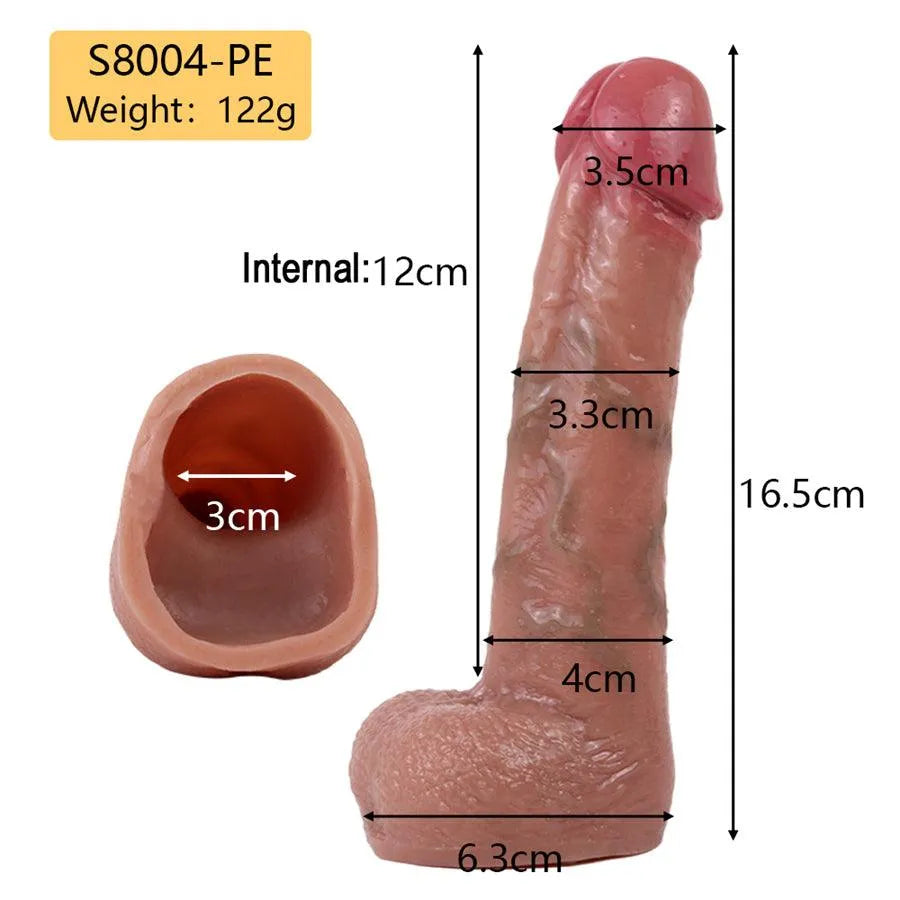 16.5cm Realistic Penis Extender Sleeve Soft