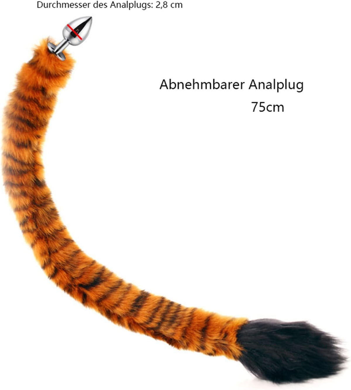 Tijger Butt Plug With Fur Tail Oorenset