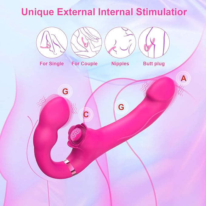Lnbrengbaar Lesbische Vibrerende Strapless Dildo