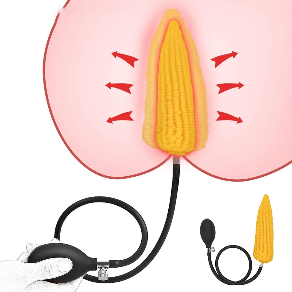 20cm Gele Maïs Opblaasbare Dildo Met Pomp
